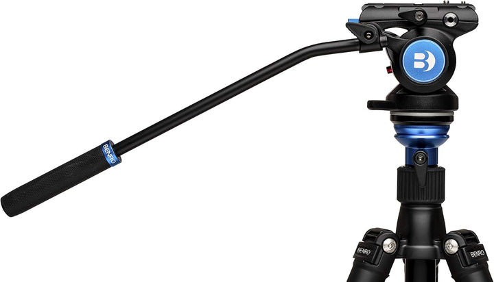Benro S4 PRO Flat Base Fluid Video Head, 8.8 lb Max, 2 Step Counterbalance (1&2), 1/4""-20 Accessory
