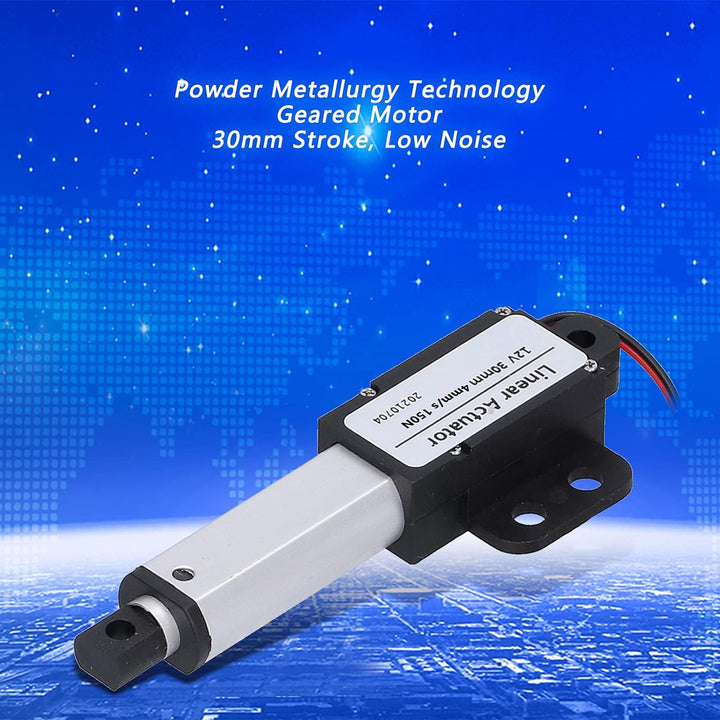 30mm DC 12V Linearaktuator Mini Electric Linear Motion Actuator Kurzschlussschutz T-Typ Schraube(Hub