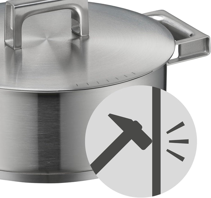 WMF Ultimate Cool Kochtopf klein 24 cm, Edelstahldeckel, Bratentopf Induktion 4,1l, Cromargan Edelst
