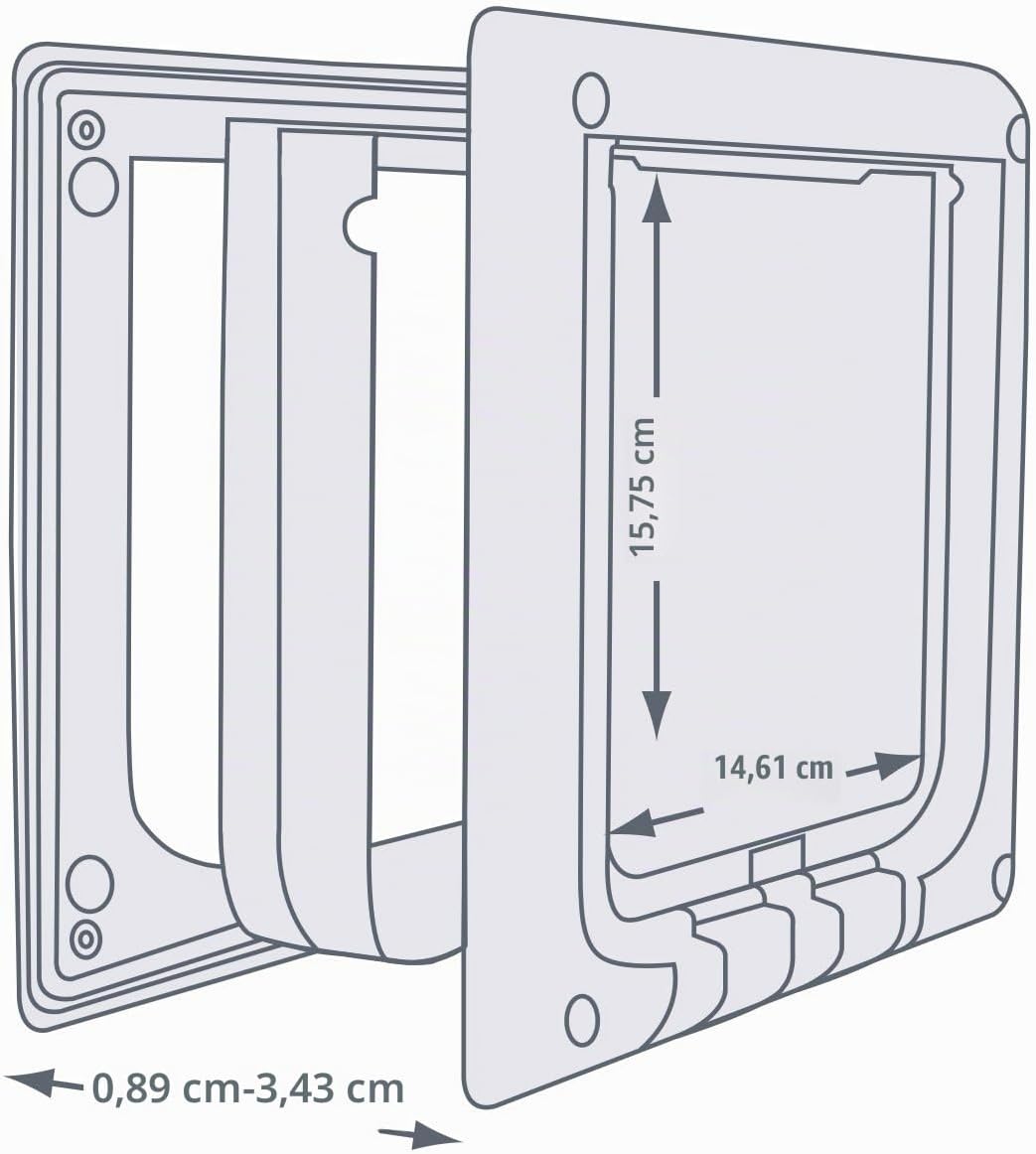 Trixie Katzenklappe, elektromagnetisch, 4-Fach, 21,1 x 24,4 cm, Weiss