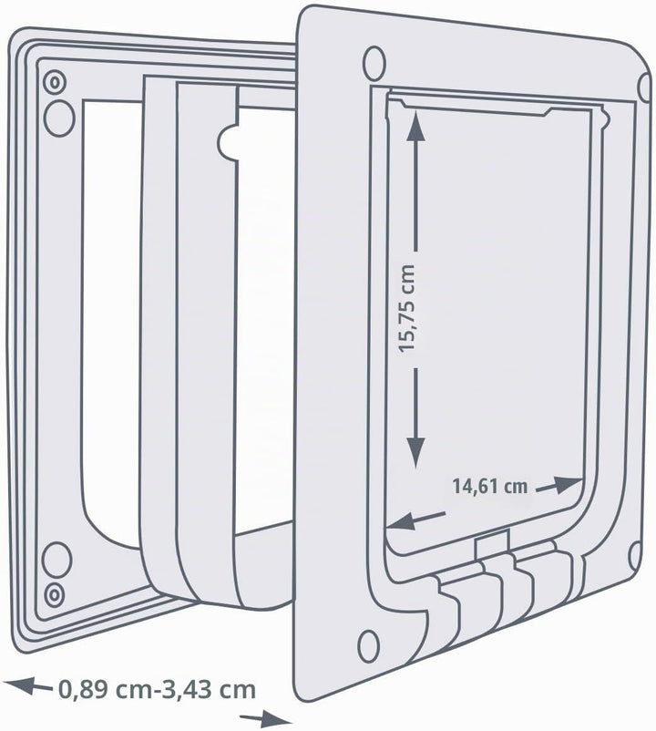 Trixie Katzenklappe, elektromagnetisch, 4-Fach, 21,1 x 24,4 cm, Weiss
