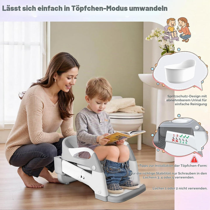 Toilettensitz Kinder, 3 IN 1 Toilettensitz Kinder mit Treppe für Jungen Mädchen, Upgraded 3-in-1 Bab
