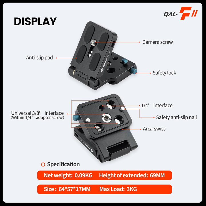 Fotopro L Halterung Kamera vertikal horizontal wechselnd Faltbare Schnellwechselplatte für Canon Nik