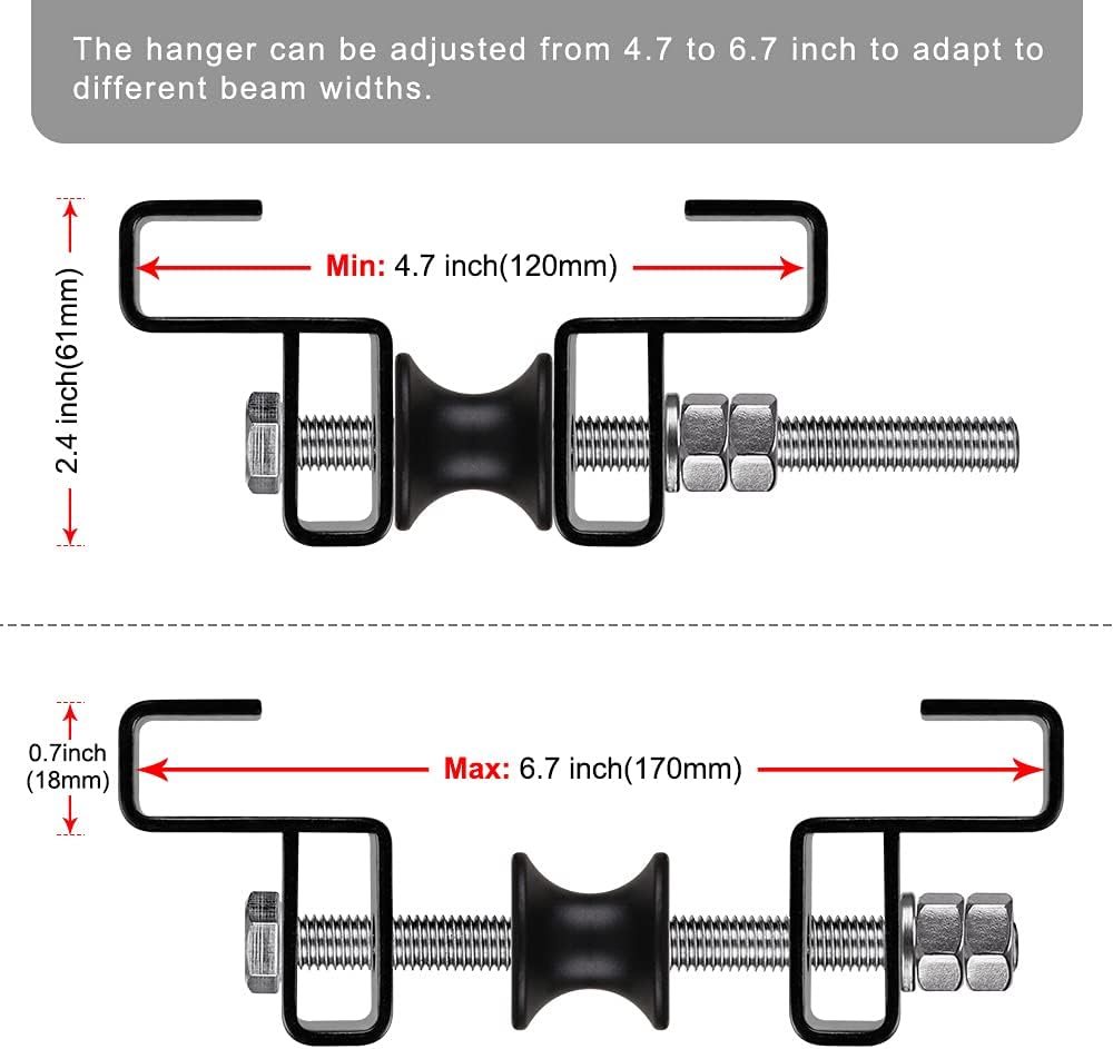 SELEWARE Steel I Beam Heavy Bag Hanger, Heavy Duty I-Beam Clamp Boxsack Halterung Boxsack Aufhängung