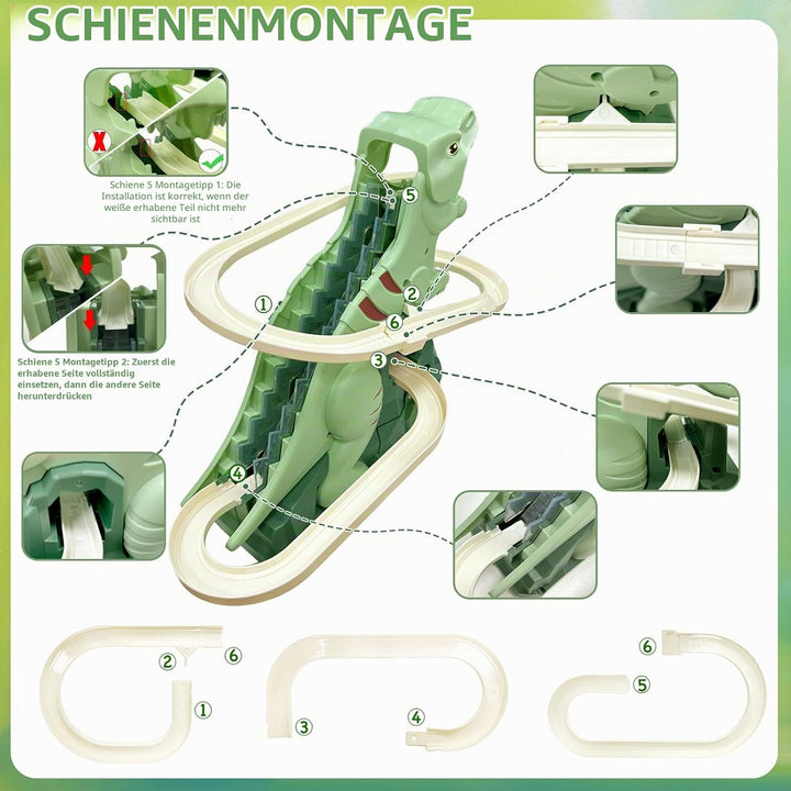 Dinosaurier Spielzeug Kinder, Dino Treppensteiger &amp; Achterbahn Spielzeug mit Licht und Musik, Dinosa