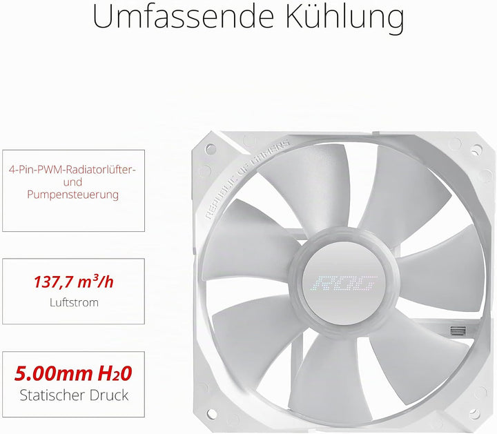 ASUS ROG Strix LC II 240 ARGB White Edition All-in-One Flüssig-CPU-Wasserkühlung (Aura Sync, Zwei ad