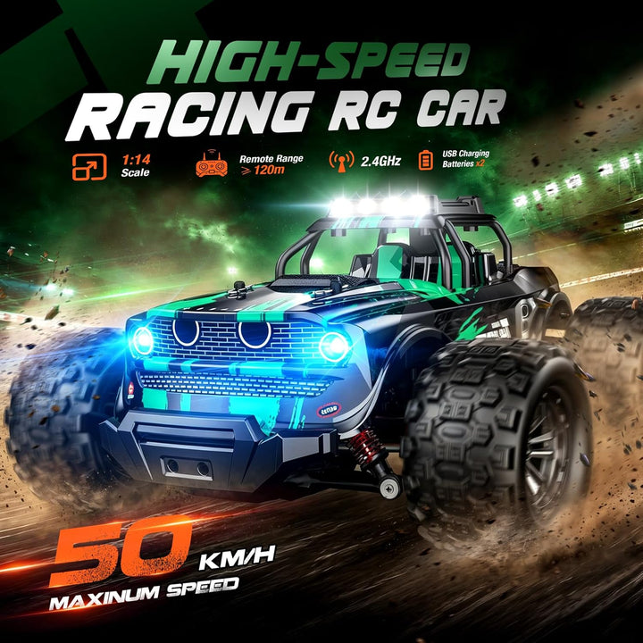 1:14 Ferngesteuertes Auto - 4WD RC Auto Monstertruck Ferngesteuert, 50 KM/H, All Terrains Offroad RC