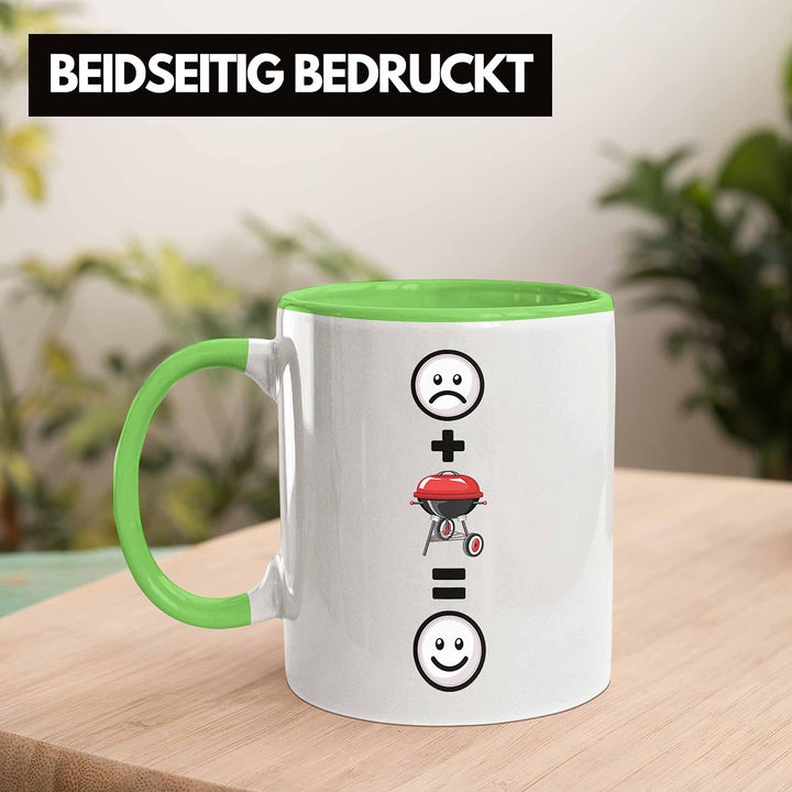 Trendation - Grillen Tasse Geschenk für Männer Grillmeister Fleisch Lustige Geschenkidee :(+ Grillen