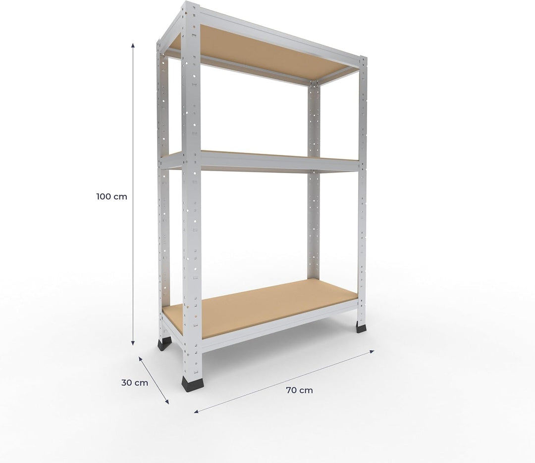 shelfplaza® 100x70x30cm Home Schwerlastregal verzinkt/Metallregal mit 3 Böden/Kellerregal Metall, Ga