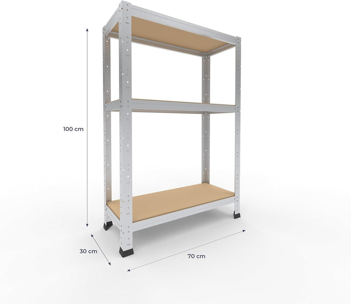 shelfplaza® 100x70x30cm Home Schwerlastregal verzinkt/Metallregal mit 3 Böden/Kellerregal Metall, Ga