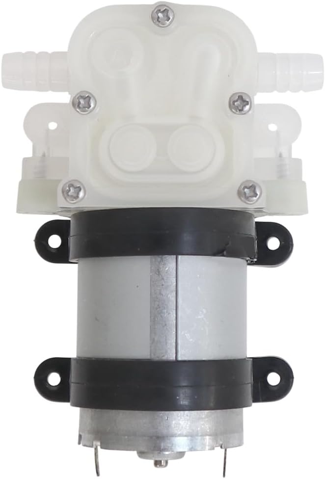 12VDC Membran-Wasserpumpe selbstansaugend | 180L/h 10m Förderhöhe | 8-9mm Schlauchtüllen | Vibration