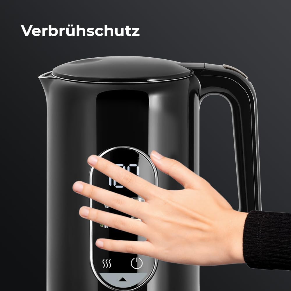 Edelstahl Wasserkocher mit Temperatureinstellung (40-100°C) | RED Colorsense A11E Teekocher 1,7L 200