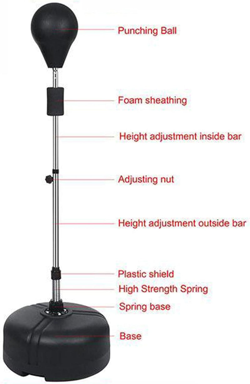 Boxsack Punchingball Erwachsene Boxtraining Höhenverstellbarer Standbox-Trainer Freistehender Boxsac