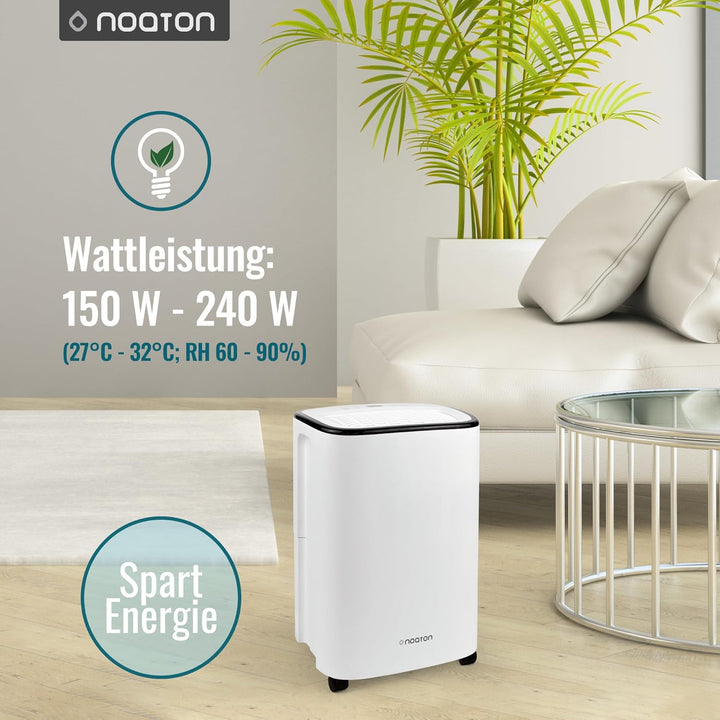 Luftentfeuchter Noaton DF 4112, max 13L/24h, Raumgrösse ca. 65 m³ (~25 m²), 190 W, 2.5l Wassertank,