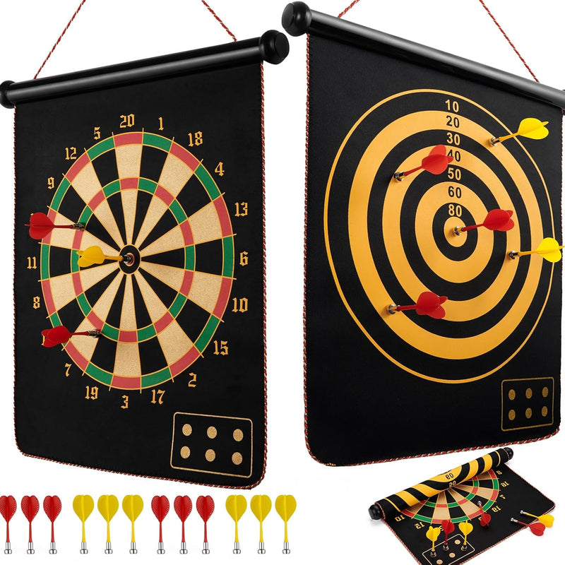 Magnetisch Dartscheibe Kinder mit 12 Sicheren Darts，Doppelseitige Dartboard Geschenke für Kinder 4 5