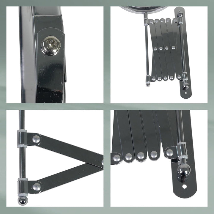 kela Wandspiegel Avita, Ø 18,5 cm, Metall, silber glänzend, ausziehbar, 1-/5-fach Vergrösserung, 208