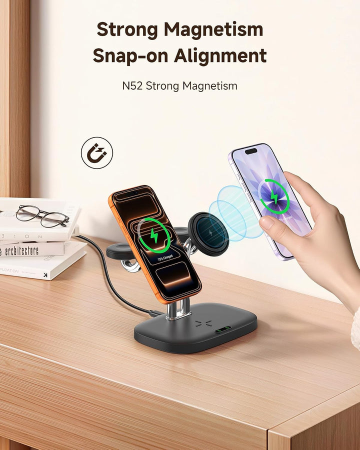 5-in-1 Kabellose Ladestation für Apple Geräte, Doppel Magnetisches Ladegerät für iPhone Air/17/16/15