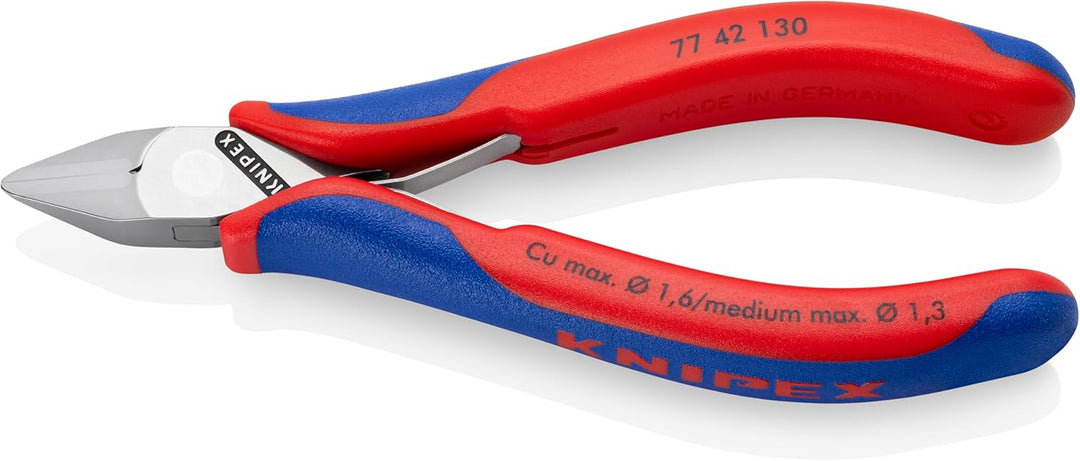 Knipex Elektronik-Seitenschneider mit Mehrkomponenten-Hüllen 130 mm 77 42 130 spitzer Kopf, ohne Fac
