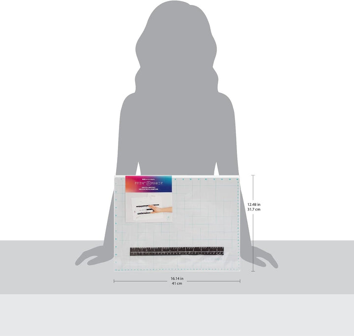 We R Memory Keepers Printmaker Magnetic Mat 12'X16'-60000094, White & blue, 12X16