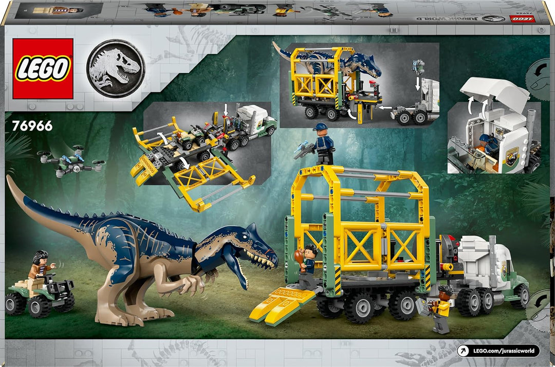 Lego Jurassic World Dinosaurier-Missionen: Allosaurus-Transporter, Dino-Spielset, Geschenkidee für K