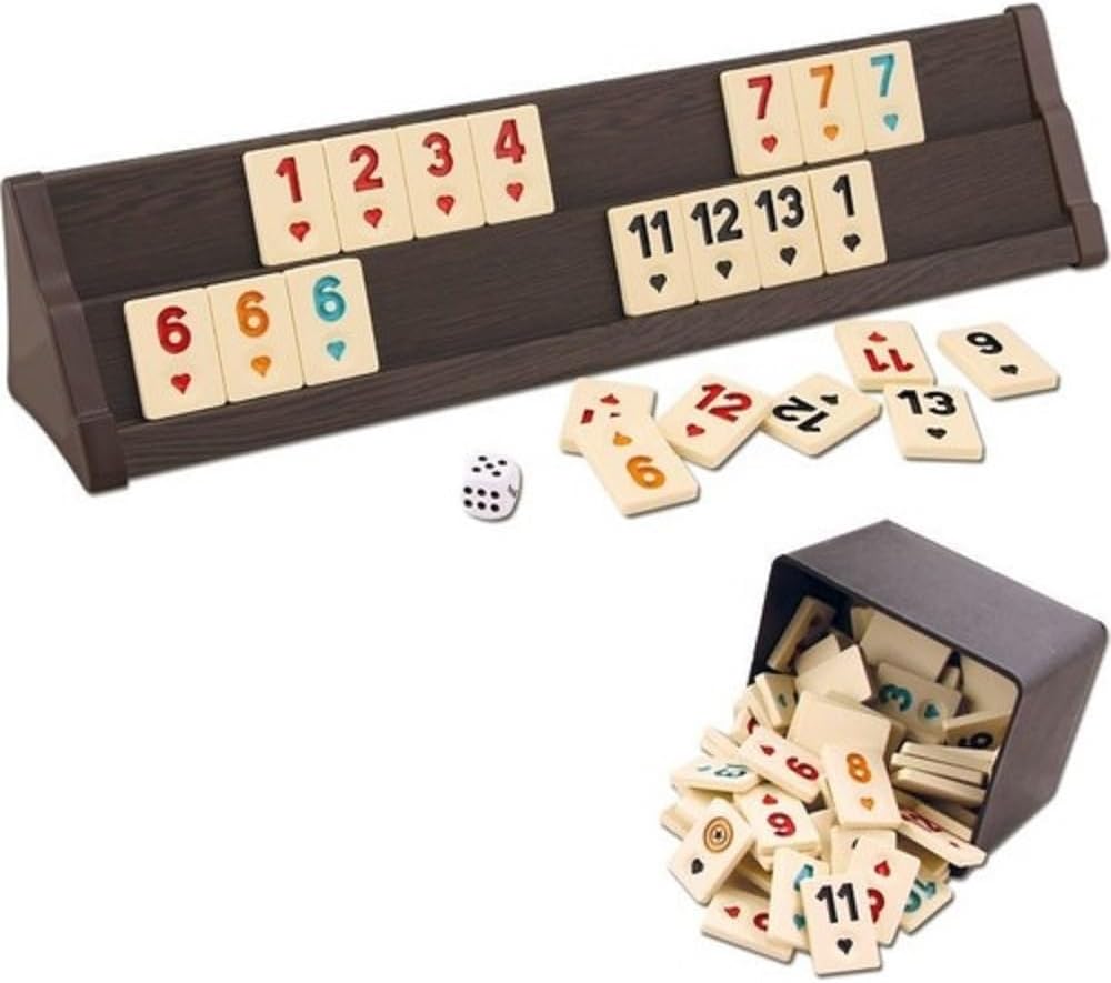 STAR V.I.P Holz Wooden Rummy Set VIP Okey mit Melamin Steine AHSAP Okey