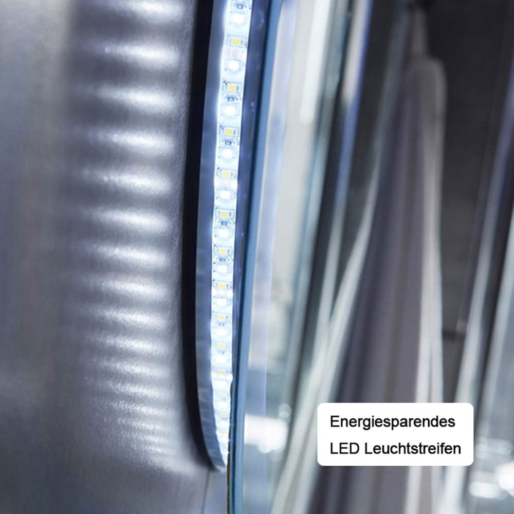 Aica Sanitär LED Badspiegel rund 70 cm Touch Beschlagfrei Wandspiegel mit Beleuchtung Lichtspiegel A