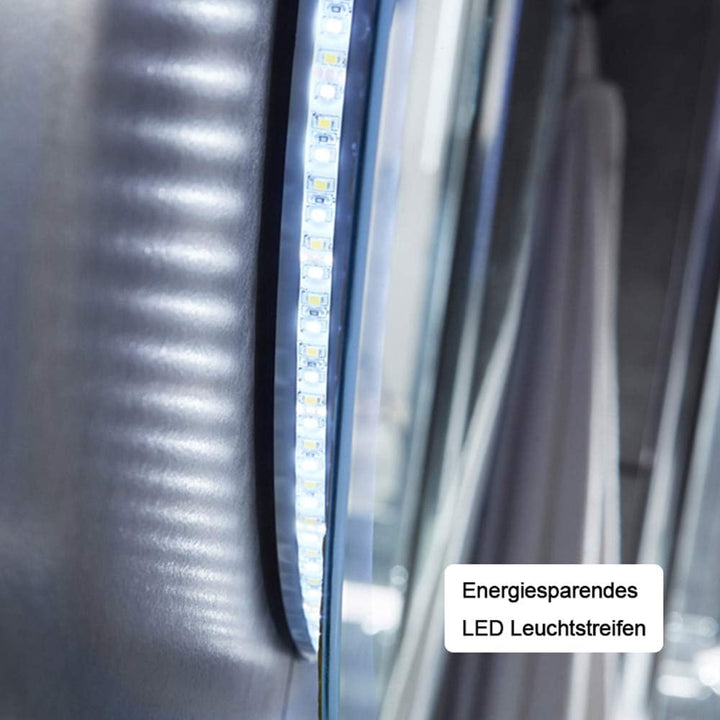 Aica Sanitär LED Badspiegel rund 70 cm Touch Beschlagfrei Wandspiegel mit Beleuchtung Lichtspiegel A