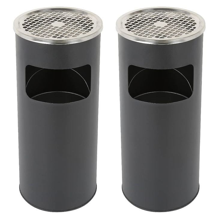 Mülleimer mit Aschenbecher für den Aussenbereich – Standaschenbecher aus Edelstahl mit Mülleimer – 3