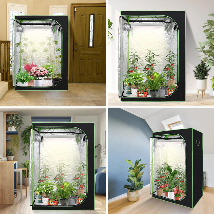 Growzelt 80x80x180 cm Grow Tent 600D Oxford Grow Box Lichtdicht und Wasserdicht Pflanzenzelt Growsch