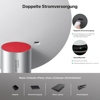 AMIRO 9" Schminkspiegel mit Beleuchtung, Smart Sensor & Touch-Steuerung, 3 Farben & 6 Helligkeiten,