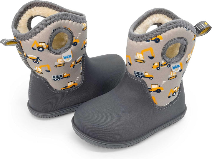 Jan & Jul Wasserdichte Winter-Stiefel für Kinder mit Fleece Gefüttert 21 EU Graue Konstruktion, 21 E