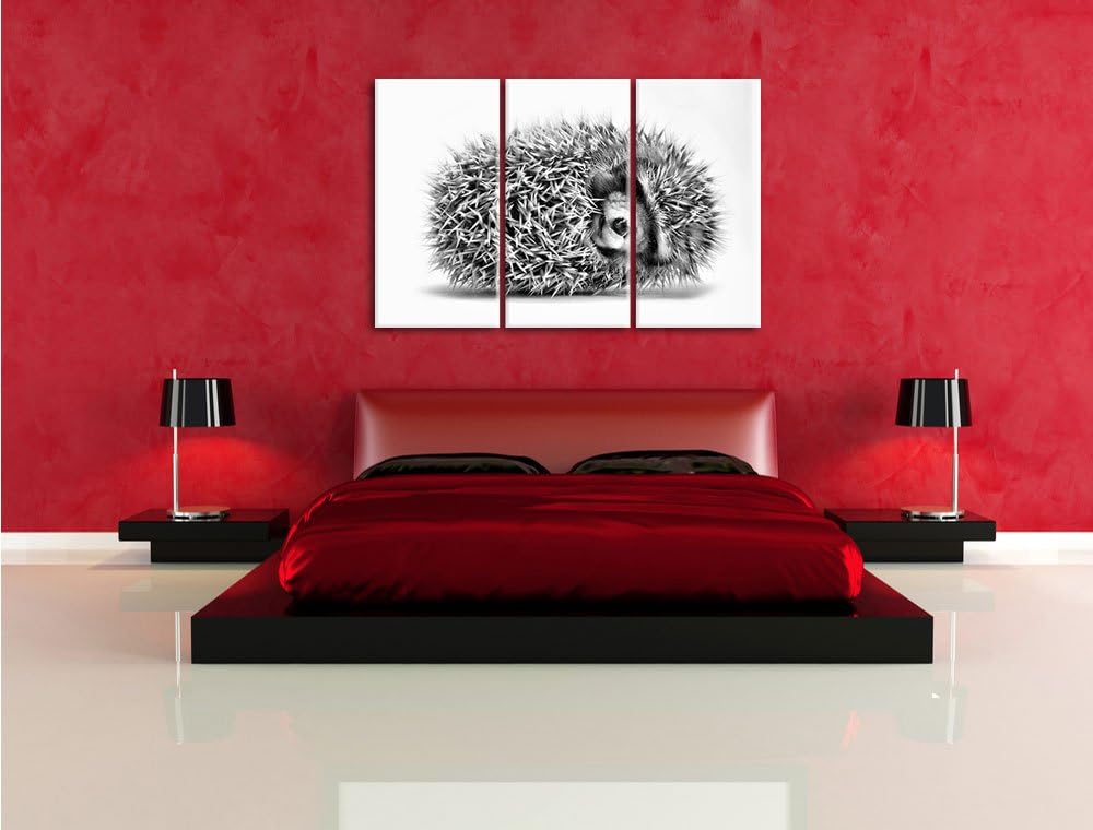 Pixxprint Kleiner niedlicher Baby Igel als Leinwandbild/Grösse: 3 Teilig (120x80) cm/Wandbild/Kunstd