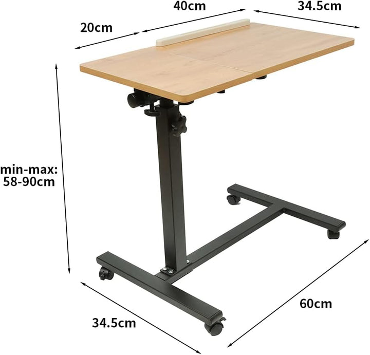 HUOLE Stehpult Höhenverstellbarer Schreibtisch/Mobiler Stehtisch mit 4 Rollen, Steh-Sitz Schreibtisc