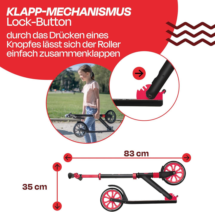 GLOBBER NL 205 Roller – Tretroller Kinder ab 8 Jahre, Teens und Erwachsene - Scooter 205 mm - ABEC 7