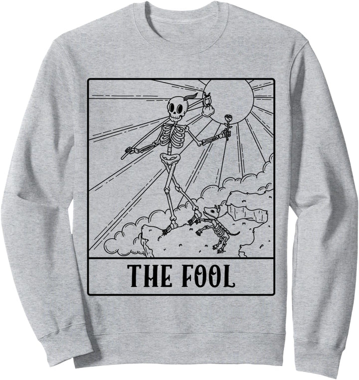 Cute Skeleton The Fool Tarot Card Men Women Sweatshirt