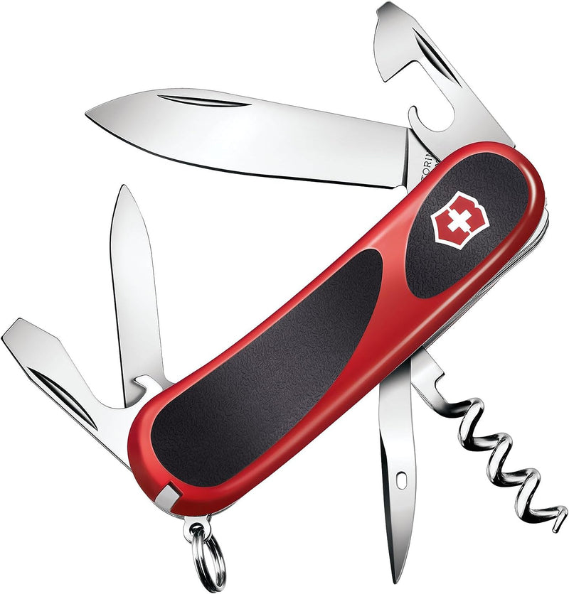 Victorinox Evolution 10 Taschenmesser (13 Funktionen, Klinge, Schraubendreher) One Size Rot/Schwarz,