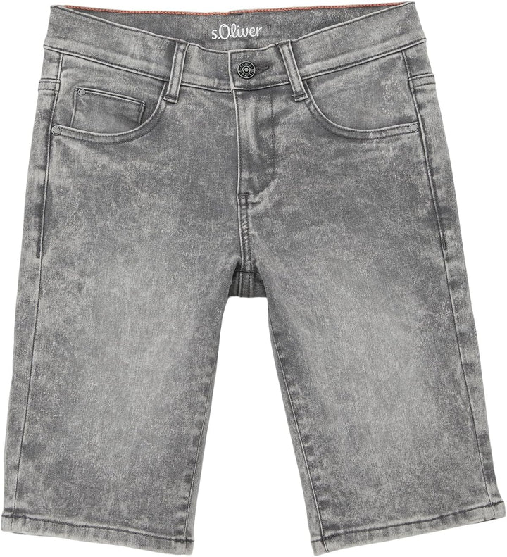 s.Oliver Jungen Jeans Bermuda, Fit Seattle 134 Slim Grey/Black, 134 Slim Grey/Black