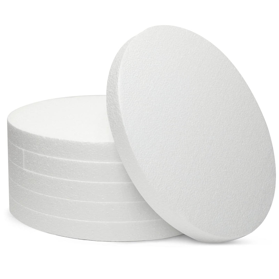 Juvale Styropor-Kreis (Set, 6 Stück) - Bastelzubehör - Ideal für Bastelarbeiten, Modellbau, Wissensc