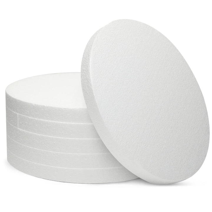 Juvale Styropor-Kreis (Set, 6 Stück) - Bastelzubehör - Ideal für Bastelarbeiten, Modellbau, Wissensc