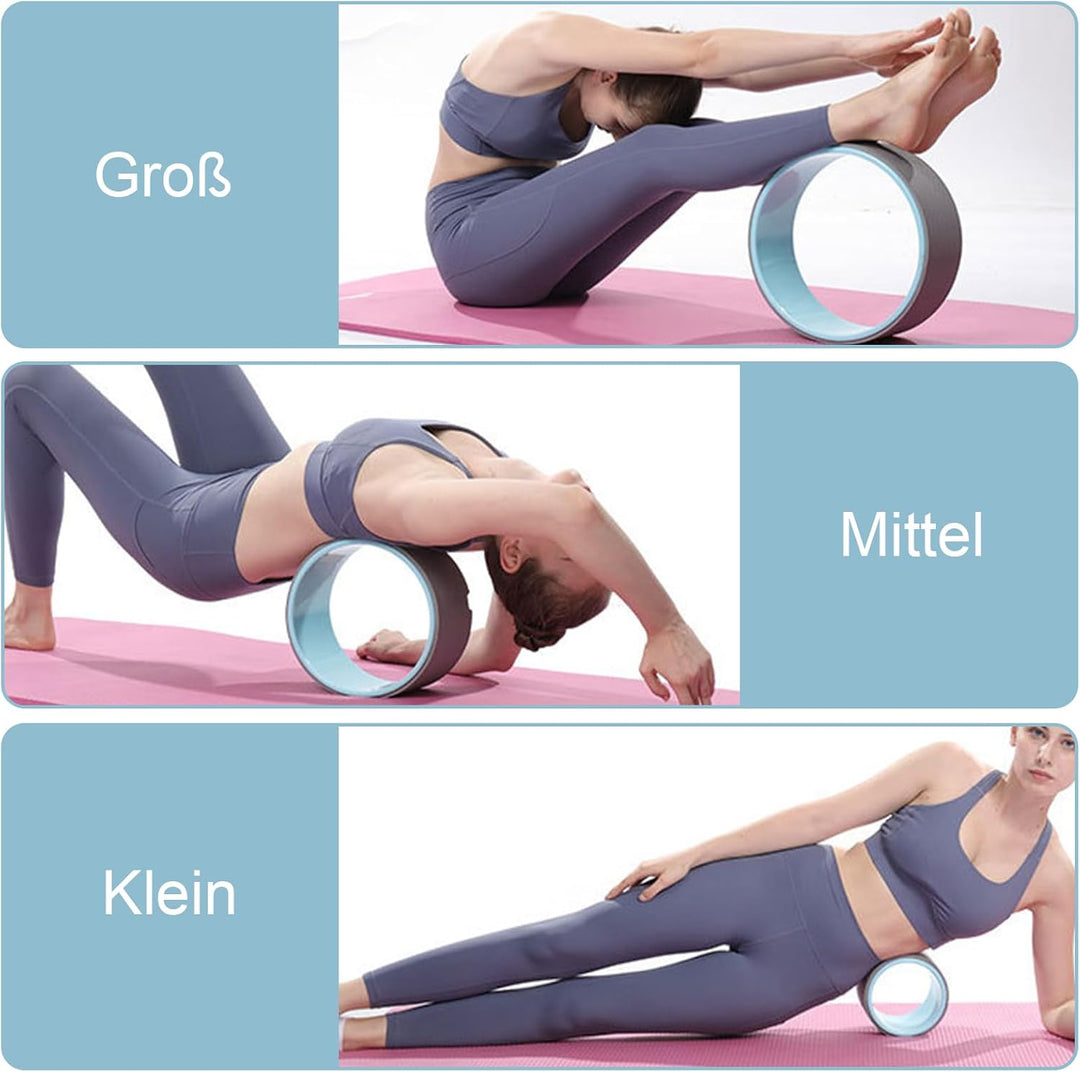 Yoga Rad 3er Pack,stabile und komfortable Rückenrollen für Anfänger.Zur Verbesserung der Wirbelsäule