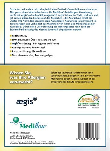 Das Original Mediflow 5004 40x80cm Wasserkissen mit Viskoschaum & 5030 - Antiallergen Kissen-Schonbe