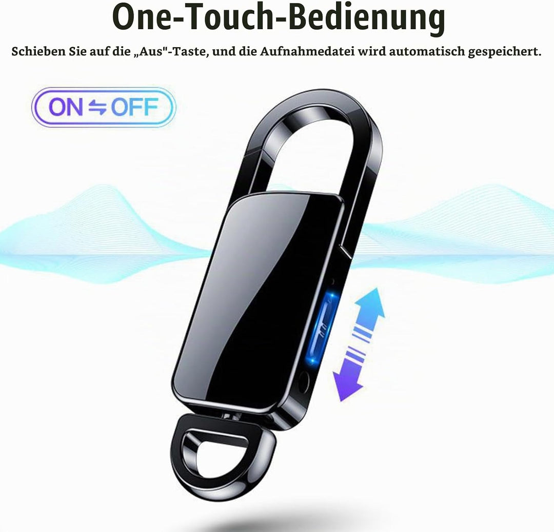 128GB Diktiergerät Mini, Voice Activated Recorder mit Dreifacher Rauschunterdrückung, 1500H Audio Sp