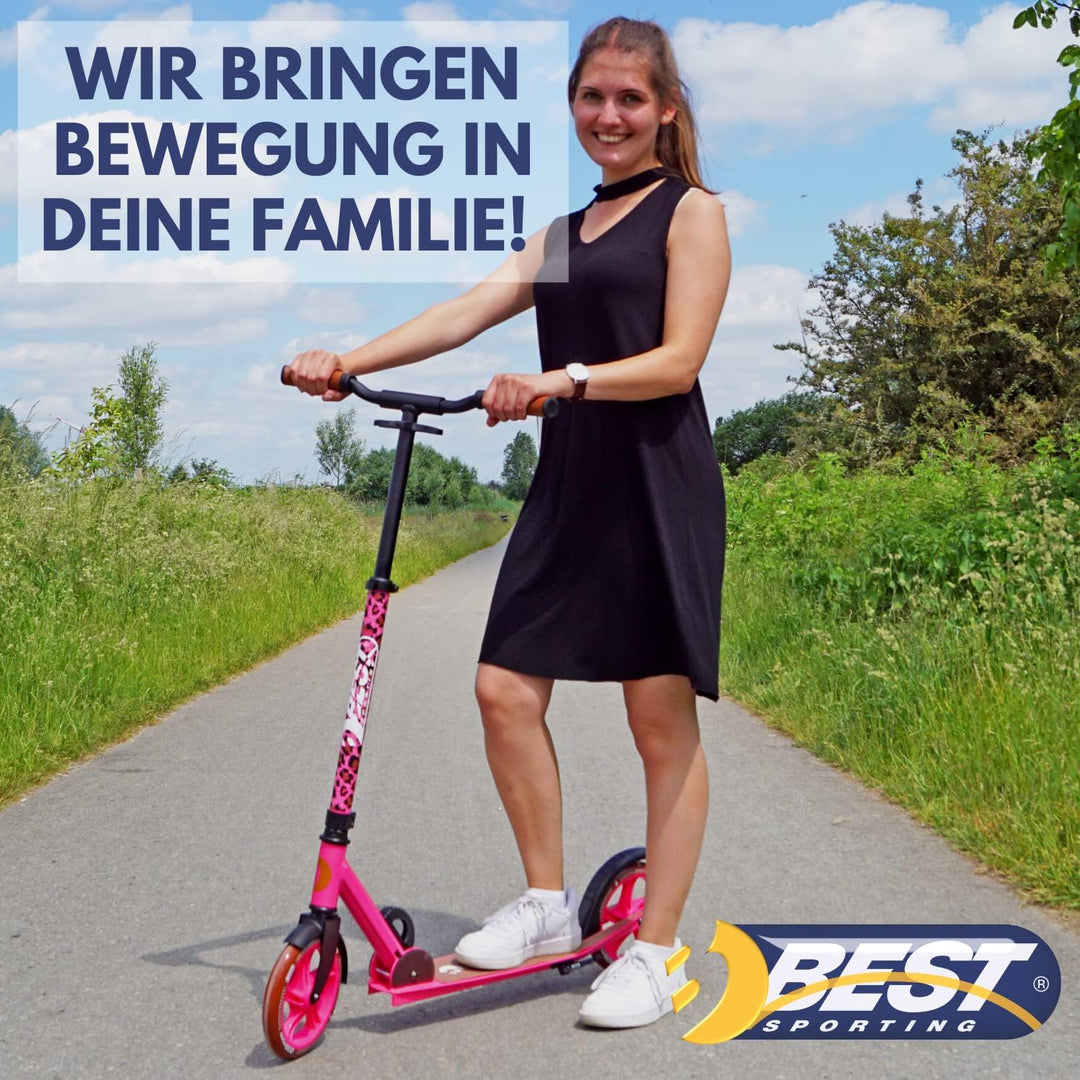 Best Sporting Scooter Erwachsene und Kinder I klappbarer Roller mit Ständer I stilvoller City-Roller