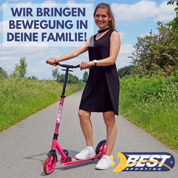 Best Sporting Scooter Erwachsene und Kinder I klappbarer Roller mit Ständer I stilvoller City-Roller