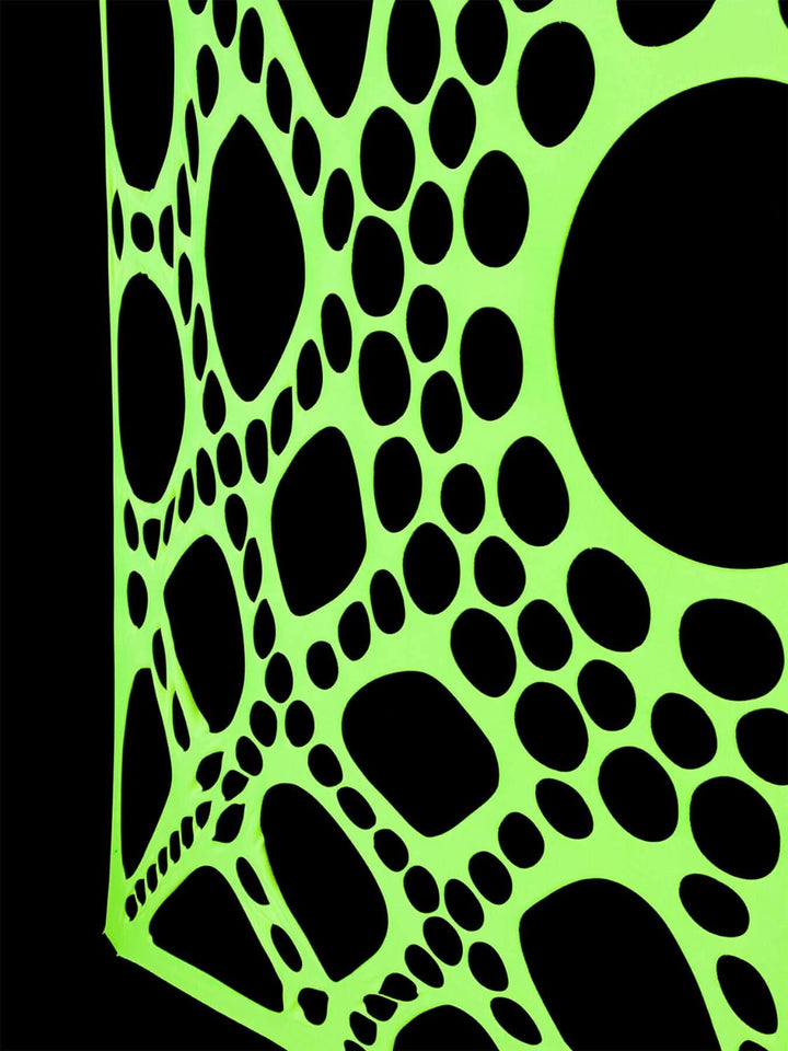 PSYWORK Schwarzlicht Segel Spandex Neon Spiderweb Gelb, 3x3m, Gelb