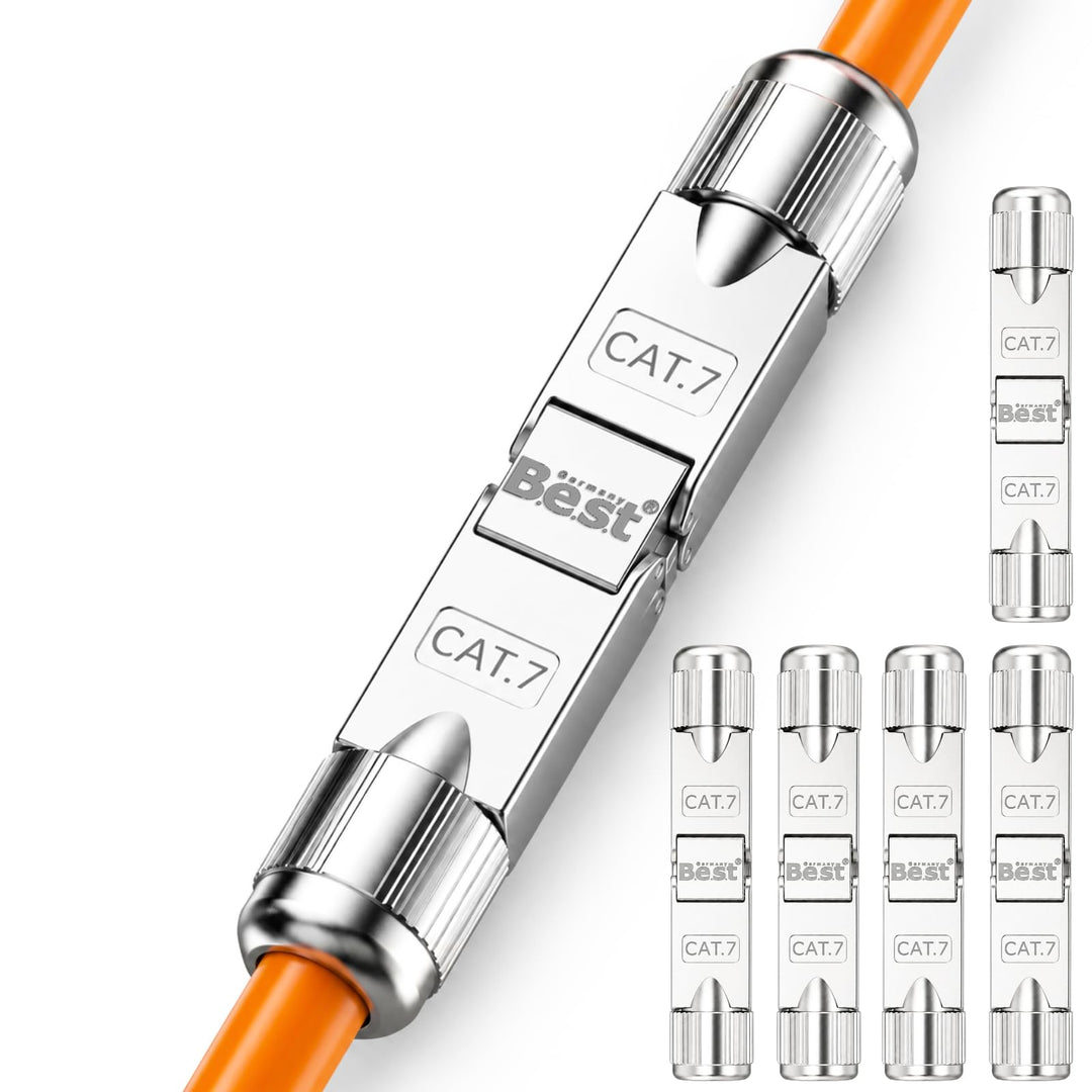 Germany B.e.s.t 6x CAT 7 Netzwerkverbinder werkzeuglos STP Kupplung feldkonfektionierbar für Etherne