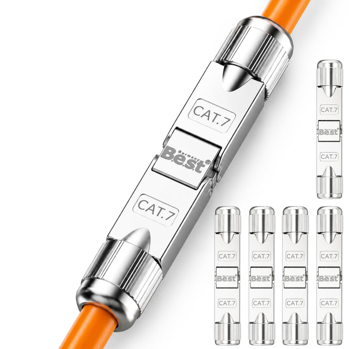 Germany B.e.s.t 6x CAT 7 Netzwerkverbinder werkzeuglos STP Kupplung feldkonfektionierbar für Etherne