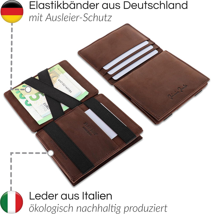 Jaimie Jacobs Flap Boy mit Gravur - Das Original - Magischer Geldbeutel mit Münzfach RFID-Schutz Ges