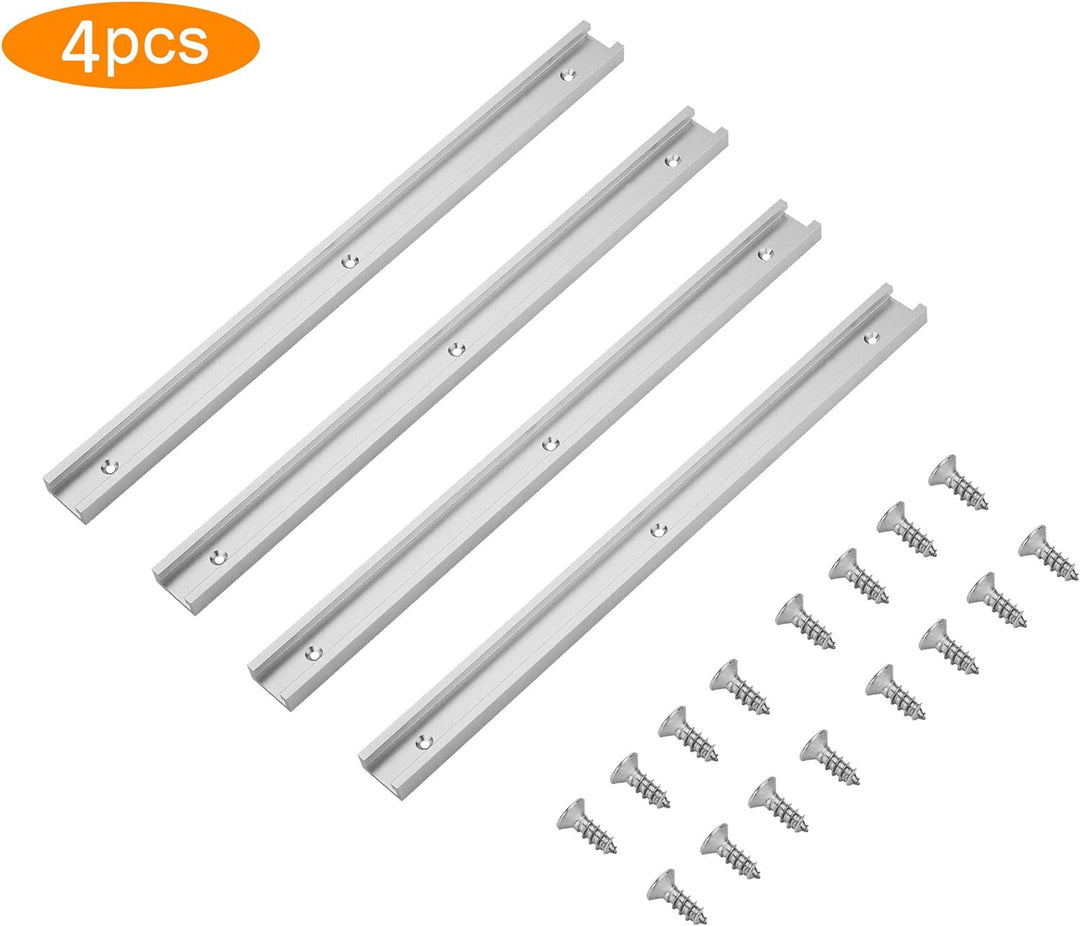 4 Stück 400mm 30 Typ T-Track T-Slot Aluminiumlegierung T-Schiene Holzbearbeitung T-Nut Gehrungsschie
