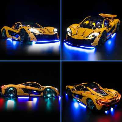 LocoLee Licht Kompatibel mit Lego 42172 McLaren P1 Fernbedienung Version, Nur Lichter Set - Kein Mod